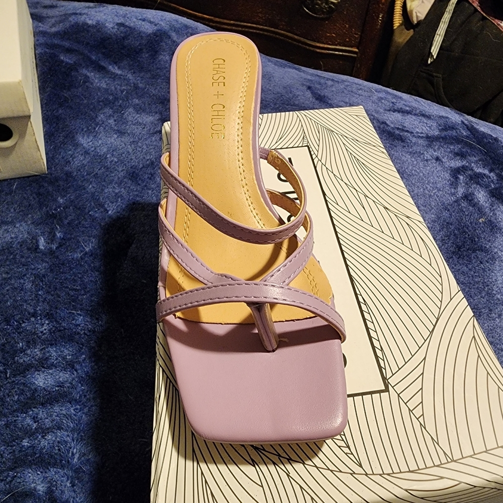 Chase + Chloe Light Purple Valen Heeled Sandals